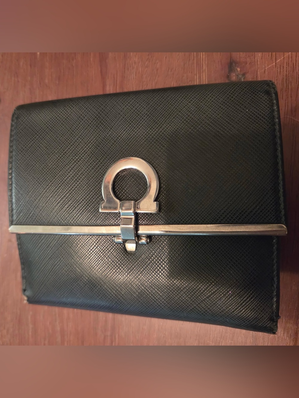 Salvatore Ferragamo vintage Saffiano Leather Gancini Wallet
